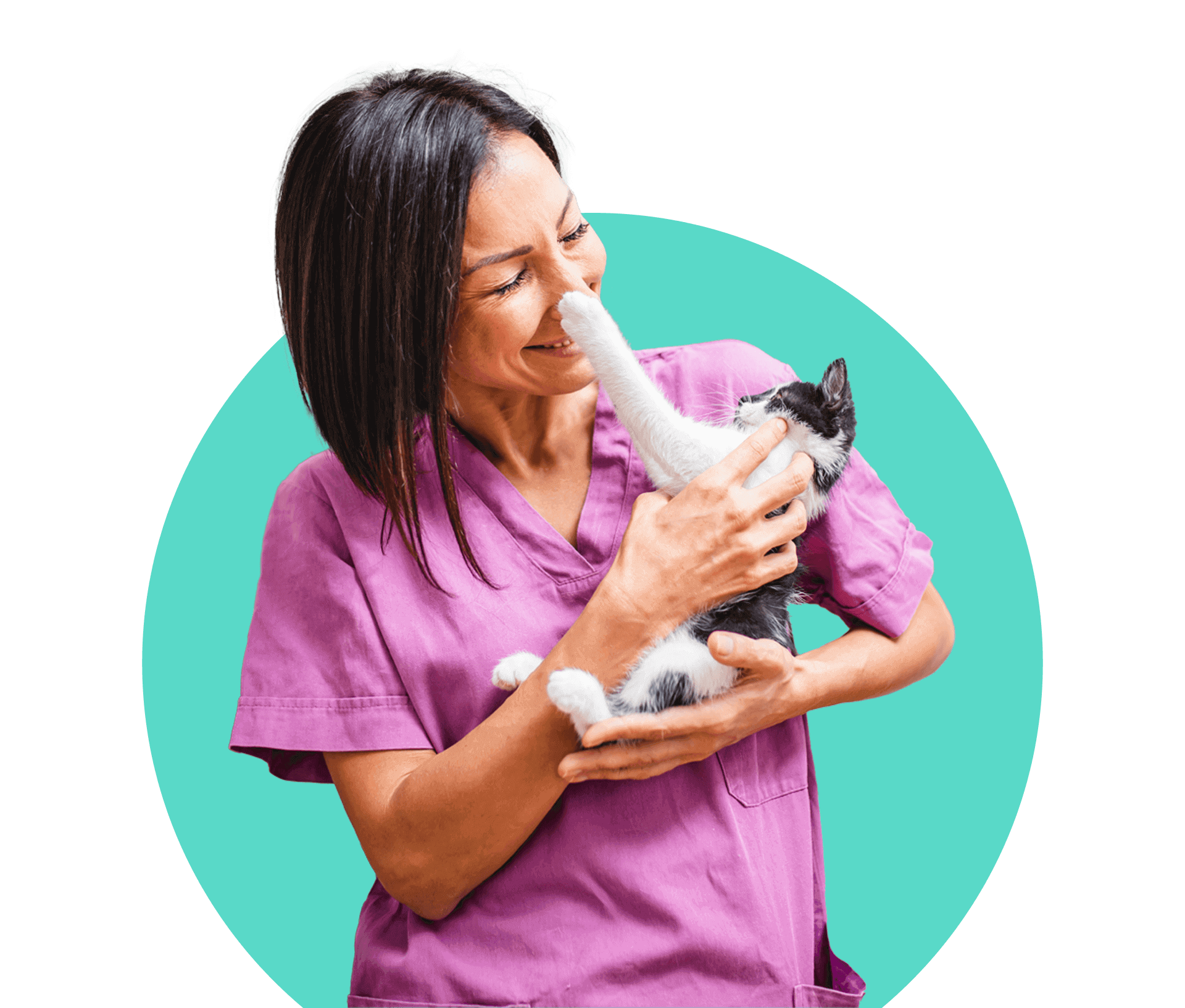 Woman holding a kitten